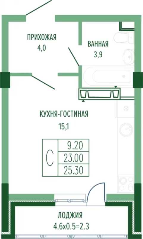 Планировка квартиры Студия